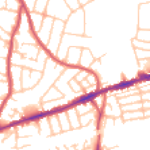 Daytime road noise heatmap for RM6 4NL