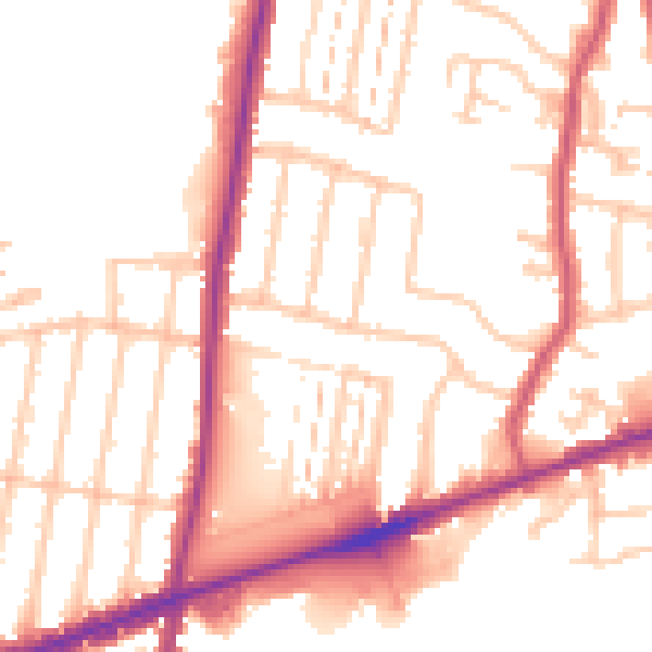 Daytime road noise heatmap for RM6 4PU