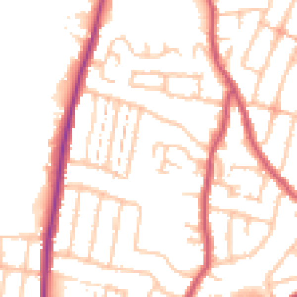 Daytime road noise heatmap for RM6 4PZ