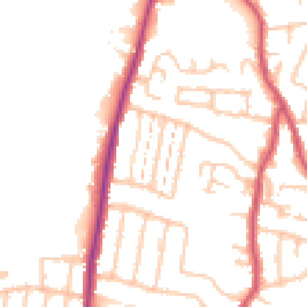 Daytime road noise heatmap for RM6 4TA