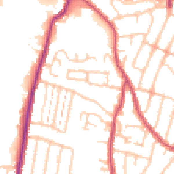 Daytime road noise heatmap for RM6 4UF