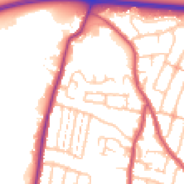 Daytime road noise heatmap for RM6 4UG