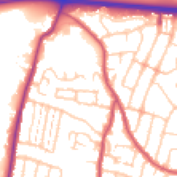 Daytime road noise heatmap for RM6 4UW