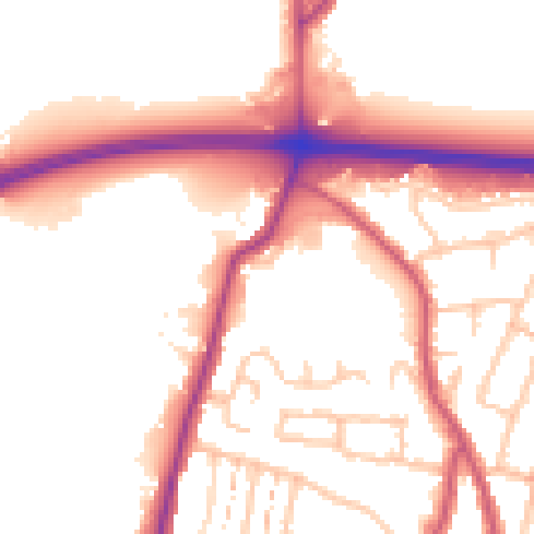 Daytime road noise heatmap for RM6 4XD