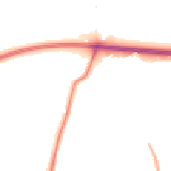 Night-time road noise heatmap for RM6 4XD