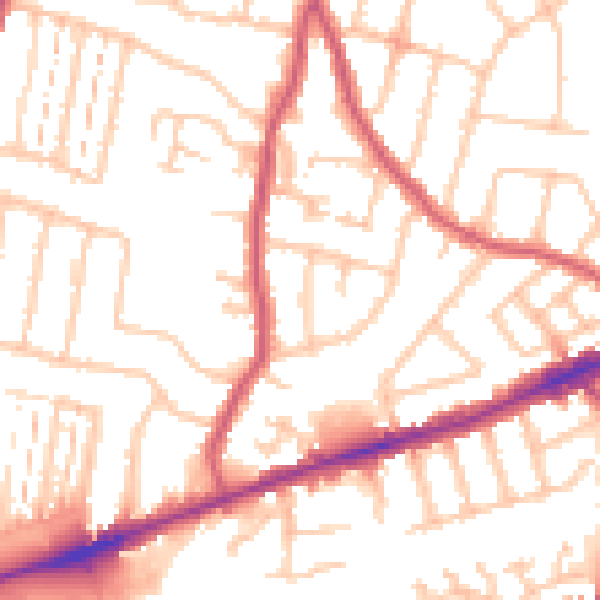 Daytime road noise heatmap for RM6 4XP