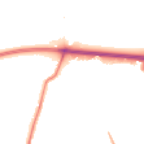 Night-time road noise heatmap for RM6 4XX