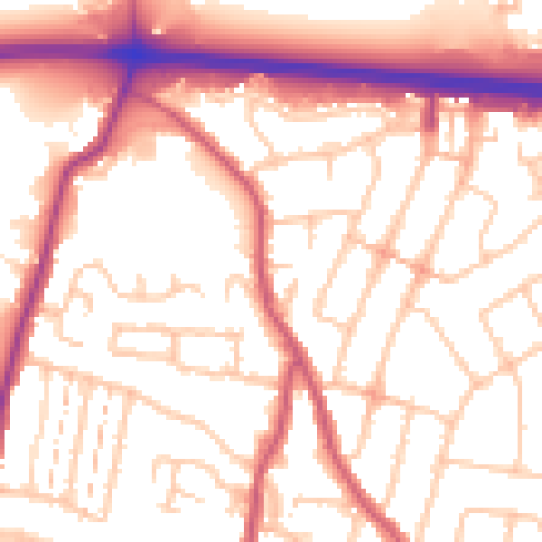 Daytime road noise heatmap for RM6 4YL