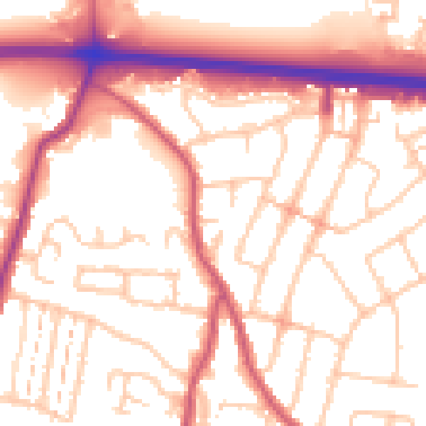 Daytime road noise heatmap for RM6 4YT