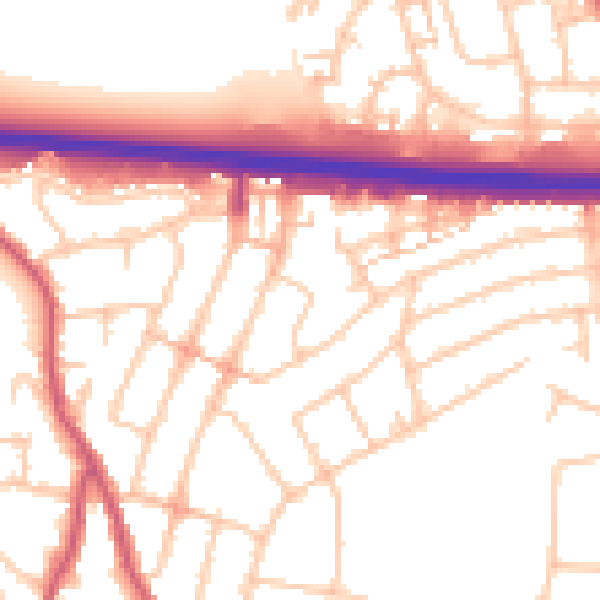 Daytime road noise heatmap for RM6 5AP