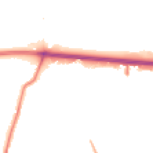 Night-time road noise heatmap for RM6 5DP