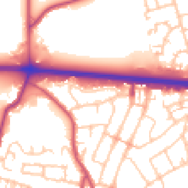 Daytime road noise heatmap for RM6 5DS