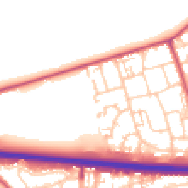 Daytime road noise heatmap for RM6 5EH
