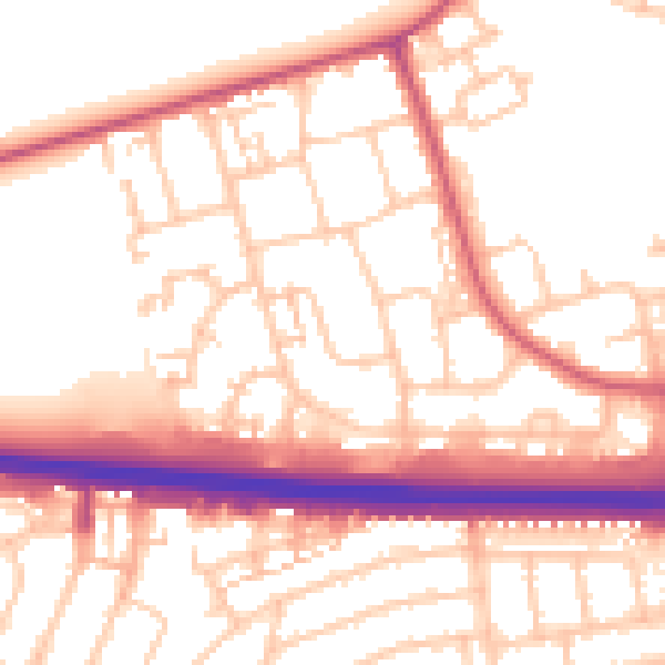 Daytime road noise heatmap for RM6 5EX