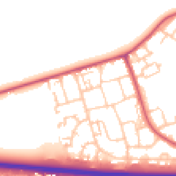 Daytime road noise heatmap for RM6 5HT