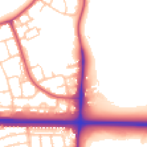 Daytime road noise heatmap for RM6 5LD