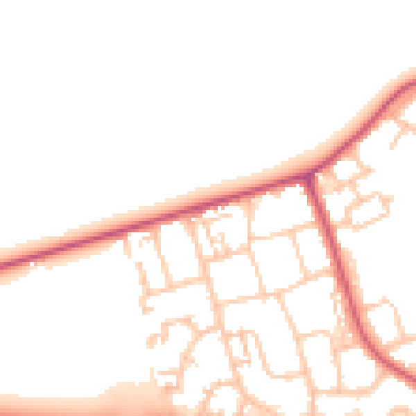 Daytime road noise heatmap for RM6 5PR