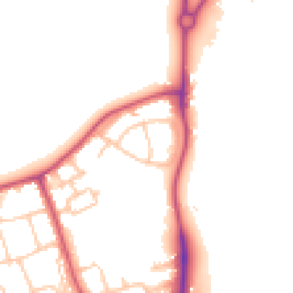 Daytime road noise heatmap for RM6 5QH