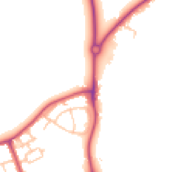 Daytime road noise heatmap for RM6 5RD