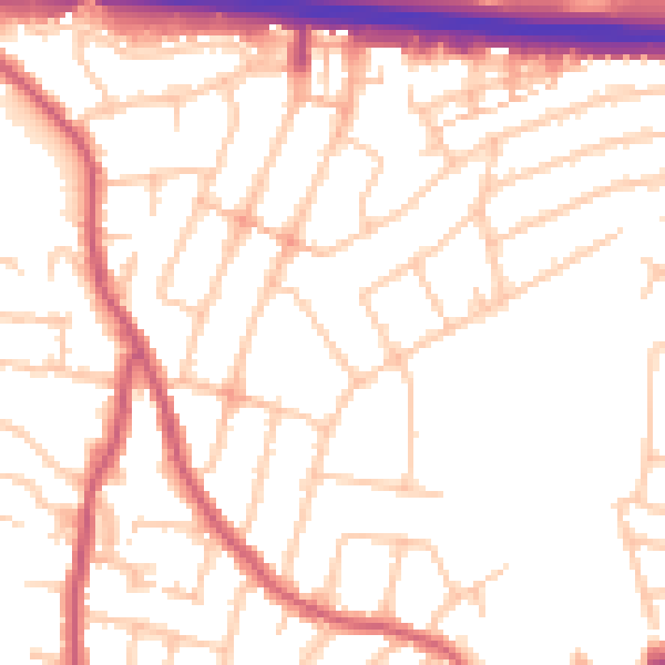 Daytime road noise heatmap for RM6 5RR