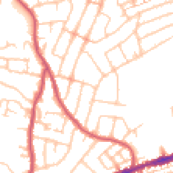 Daytime road noise heatmap for RM6 5RS