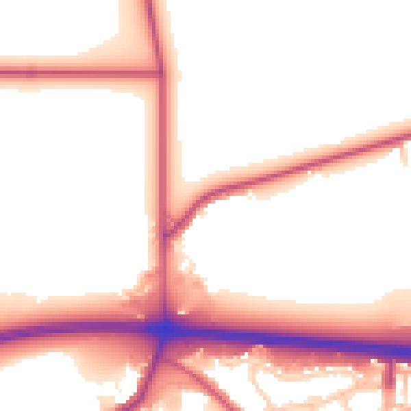 Daytime road noise heatmap for RM6 5SU
