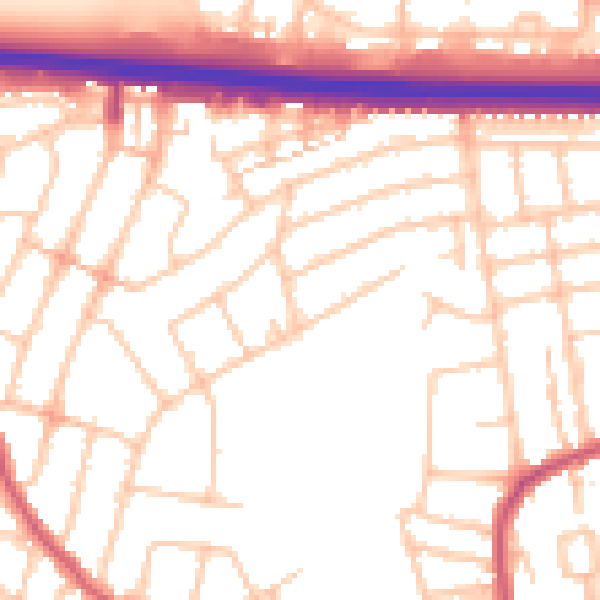 Daytime road noise heatmap for RM6 5TP