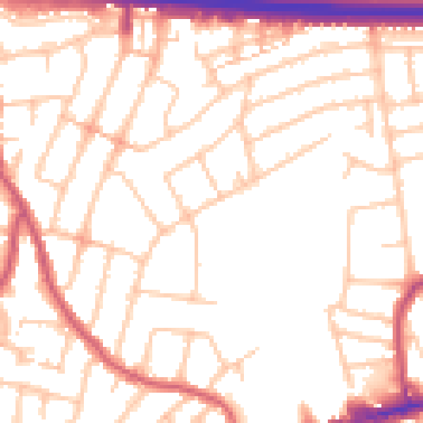 Daytime road noise heatmap for RM6 5TX