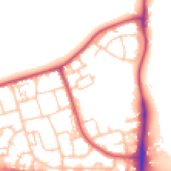 Daytime road noise heatmap for RM6 5UF