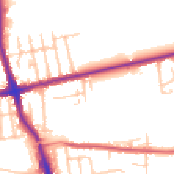 Daytime road noise heatmap for RM6 6AA