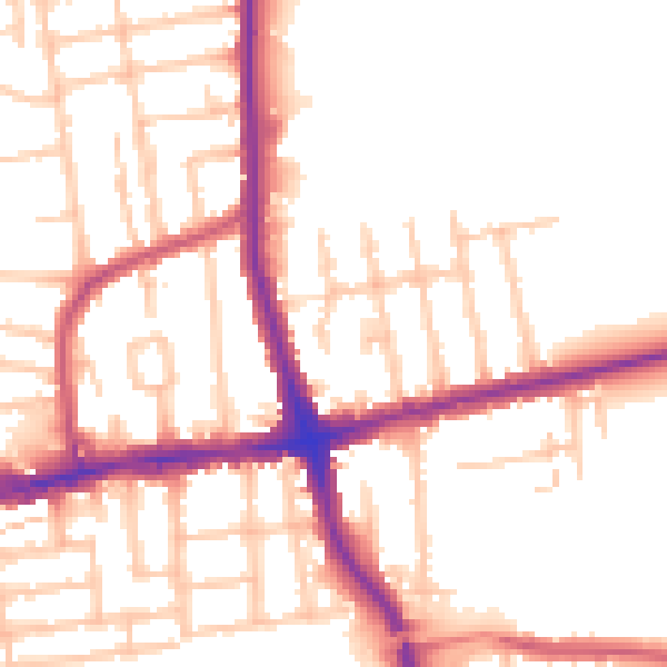 Daytime road noise heatmap for RM6 6BX