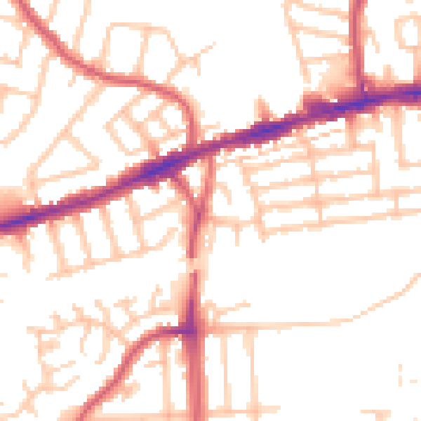 Daytime road noise heatmap for RM6 6DR