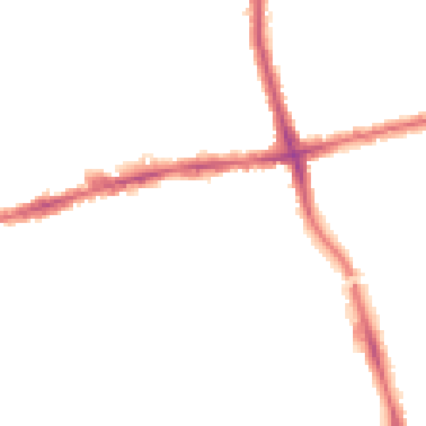 Night-time road noise heatmap for RM6 6EB