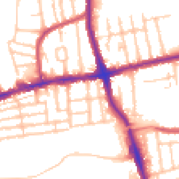 Daytime road noise heatmap for RM6 6ES