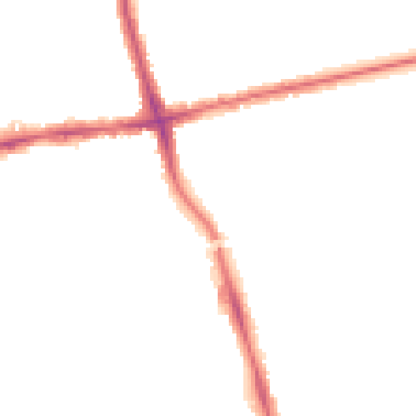 Night-time road noise heatmap for RM6 6HY