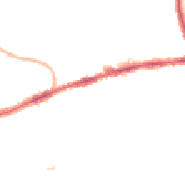 Night-time road noise heatmap for RM6 6JJ