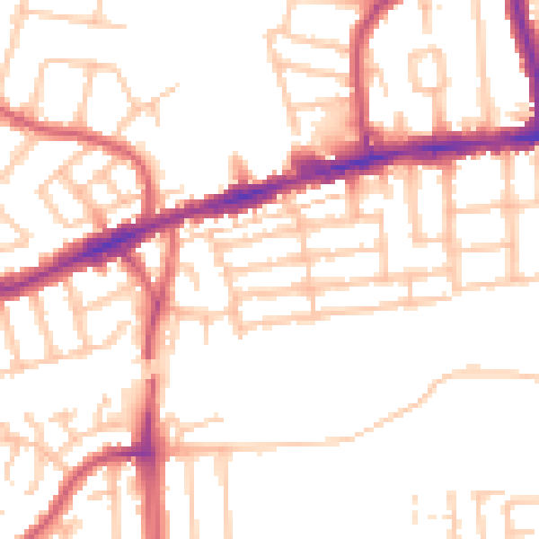 Daytime road noise heatmap for RM6 6LA