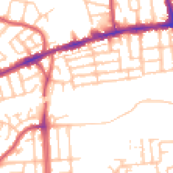 Daytime road noise heatmap for RM6 6LJ