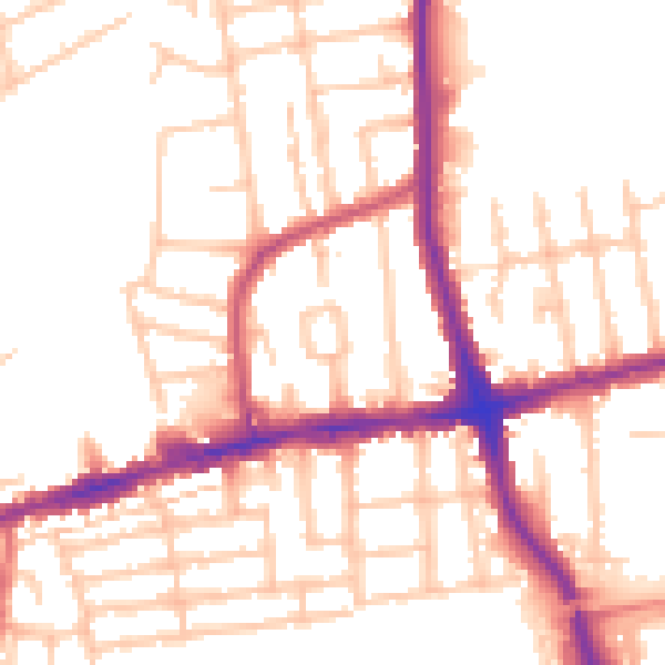 Daytime road noise heatmap for RM6 6ND