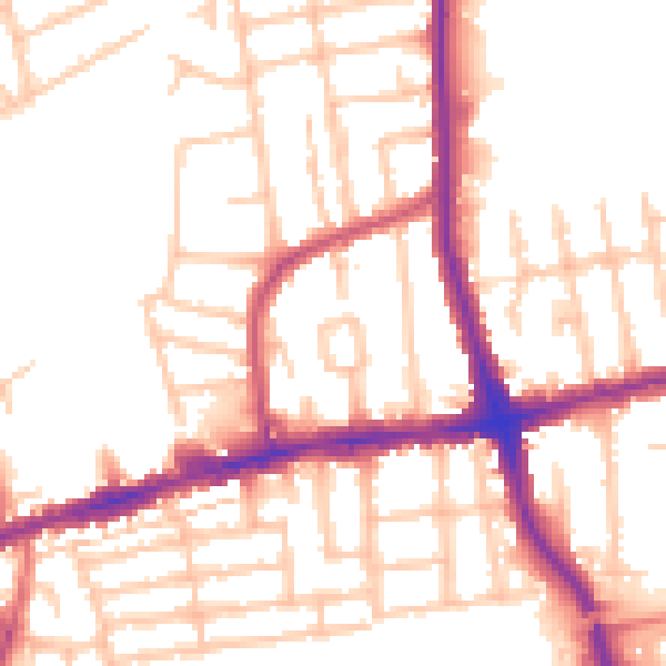 Daytime road noise heatmap for RM6 6NH