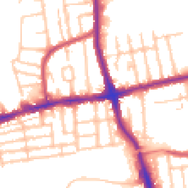 Daytime road noise heatmap for RM6 6NY