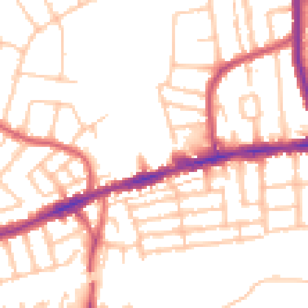 Daytime road noise heatmap for RM6 6PH