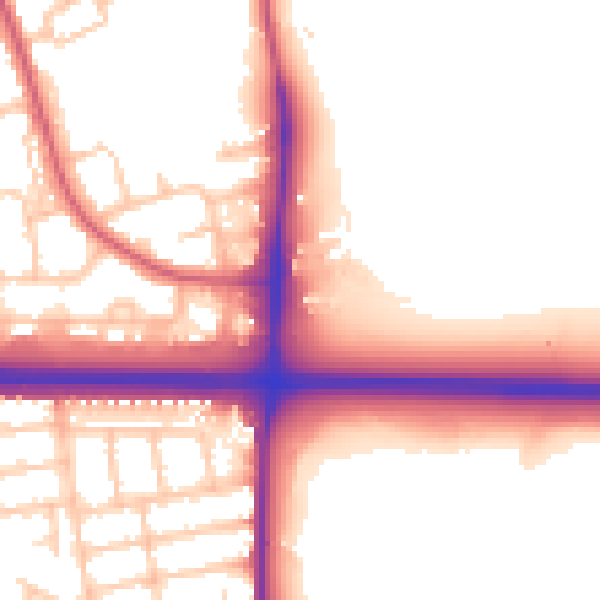 Daytime road noise heatmap for RM6 6RB