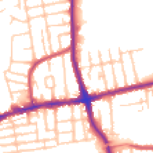 Daytime road noise heatmap for RM6 6RH