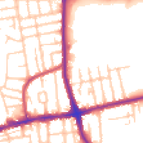 Daytime road noise heatmap for RM6 6RP