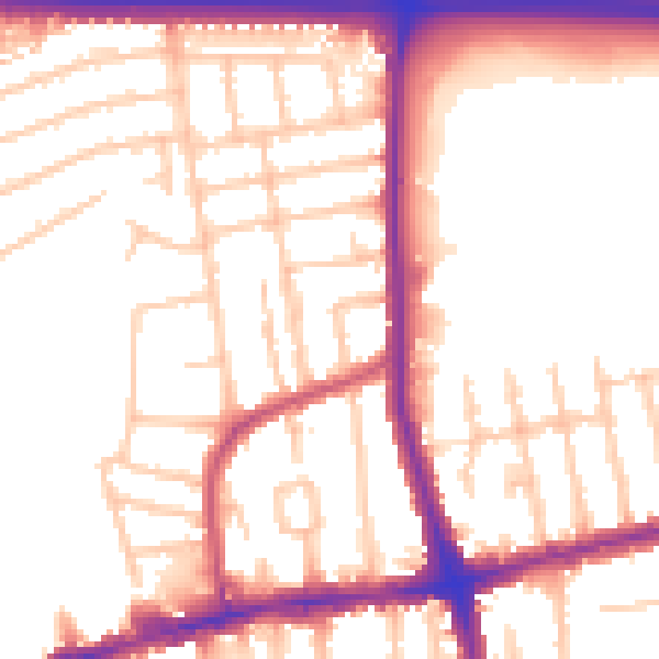 Daytime road noise heatmap for RM6 6RX