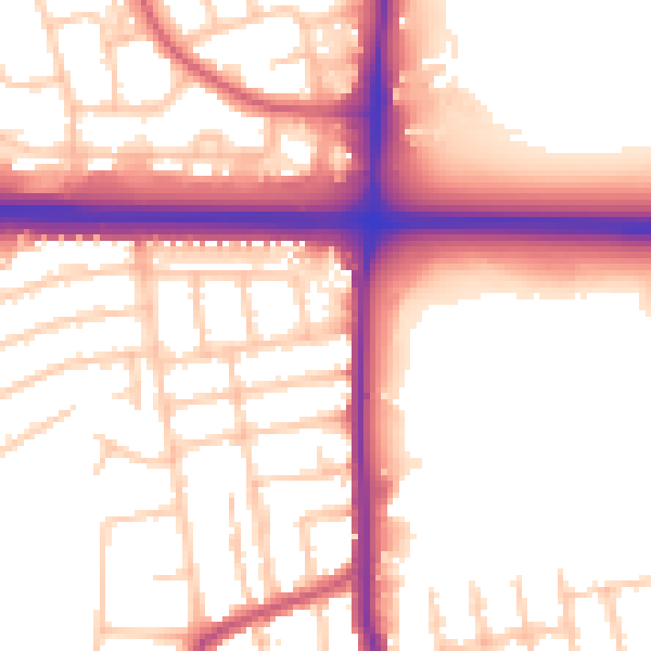 Daytime road noise heatmap for RM6 6SR