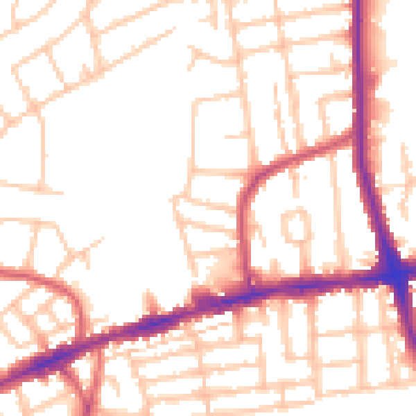 Daytime road noise heatmap for RM6 6UL