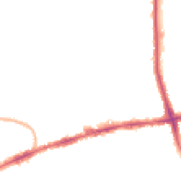 Night-time road noise heatmap for RM6 6UL
