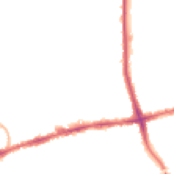 Night-time road noise heatmap for RM6 6UR